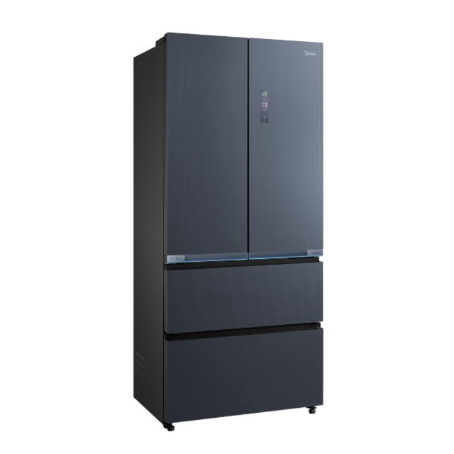 Midea MDRF705BIE70 Insta Fit Master Total No Frost American Fridge Freezer - Midnight Glass