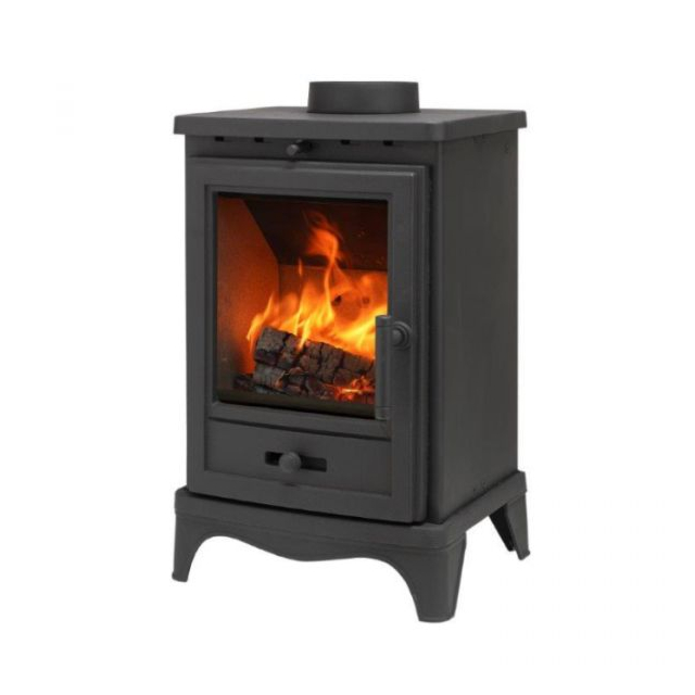 Penman Bassington Compact Multi Fuel Eco Stove 5kW - Black with Skirted Legs