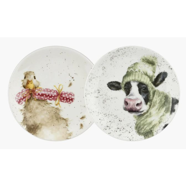 Wrendale Designs Cow & Duck 2 Coupe Plates