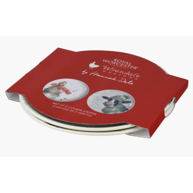 Wrendale Designs Cow & Duck 2 Coupe Plates