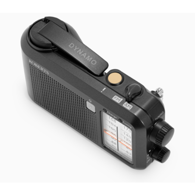 Roberts R9957S FM / AM Multi-Powered Portable Radio with Built-In Rechargeable Battery - Black