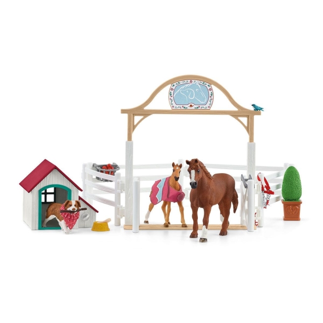 Schleich Hannah's Guest Horses + Ruby The Dog