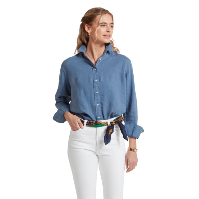 Schoffel Salthouse Linen Shirt - French Navy 