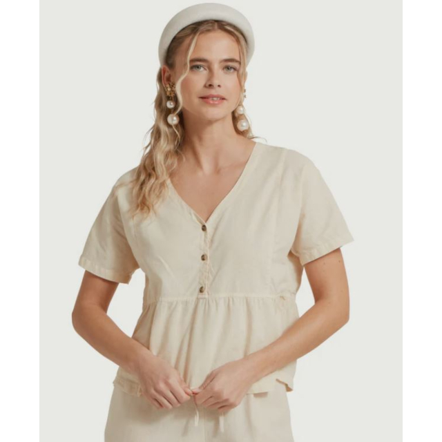 Schoffel Lavenham Linen Top - Oat 