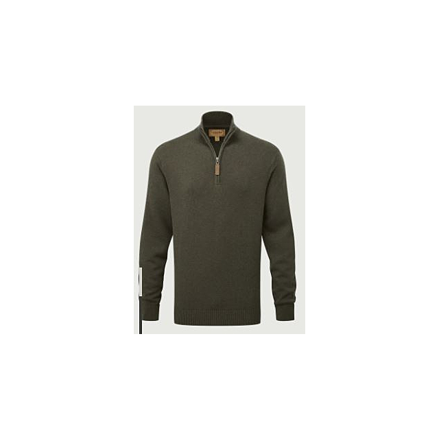 Calton Cotton Cashmere 1/4 Zip Jumper Loden Green 