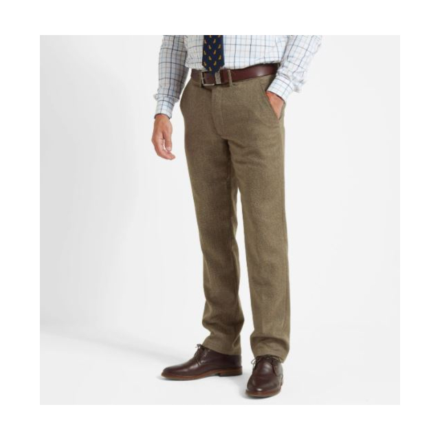 Schoffel Ross Tweed Trousers - Loden Green Herringbone