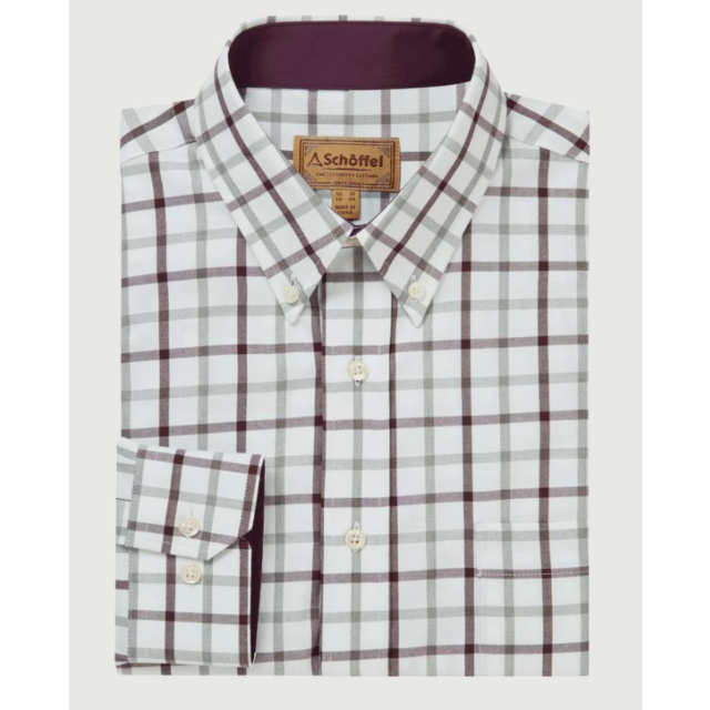 Schoffel Brancaster Classic Shirt - Wine Check 