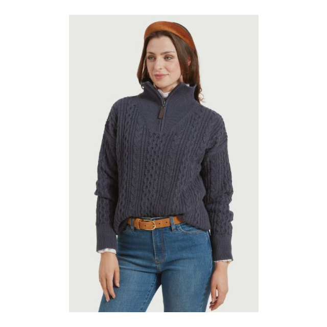 Schoffel Settle 1/4 Zip Jumper - Slate Navy