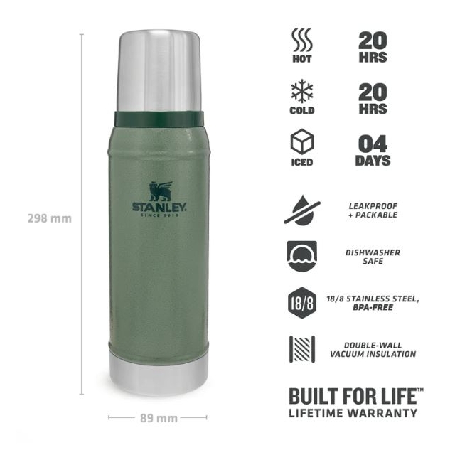 Stanley Classic Vacuum Bottle 0.75L Green