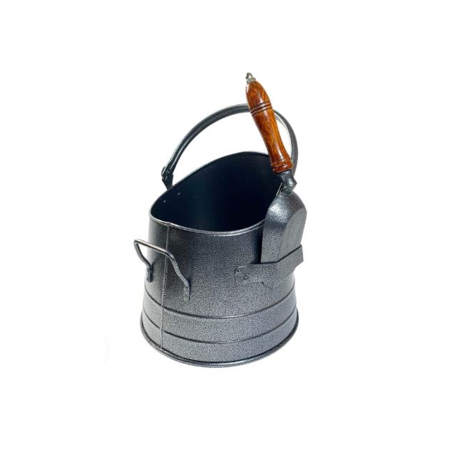 The Brass World 1815P Coal Bucket with Scoop - Pewter Antinque