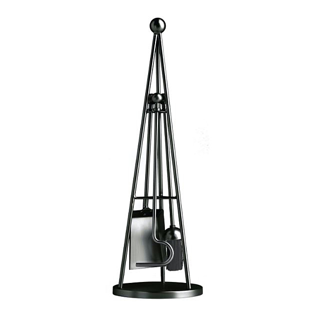 The Brass World D-062 4 Piece Cone Stand - Ball Handle - 31.5inch All Black 
