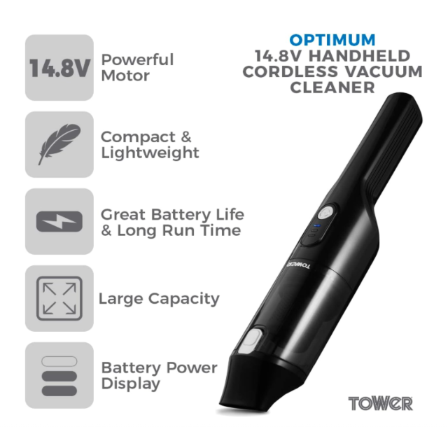 Tower T527000 Optimum 14.8V Cordless Handheld Vacuum