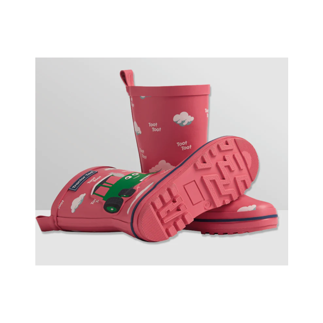 Tractor Ted Toot Toot Welly - Dusky Red 