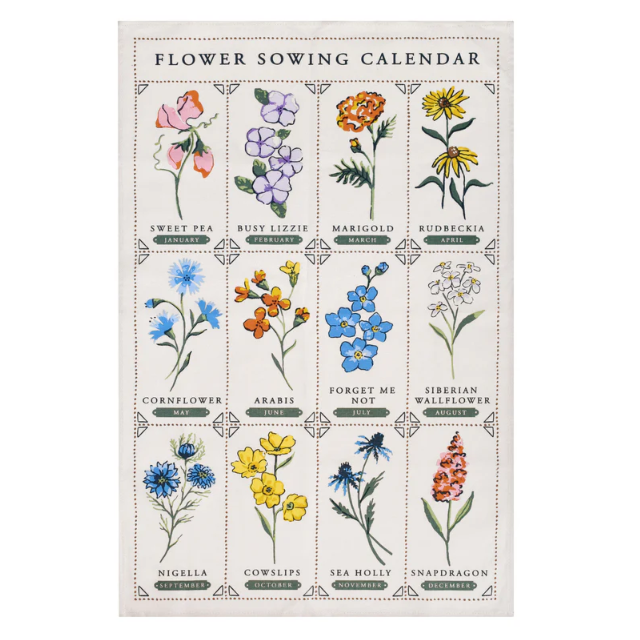 Ulster Weavers Teatowel Cotton - Time To Grow Flowers