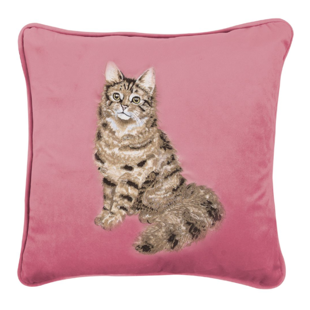 Wrendale Cushion Cat Embroidered