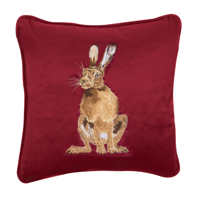 Wrendale Cushion Hare Embroidered