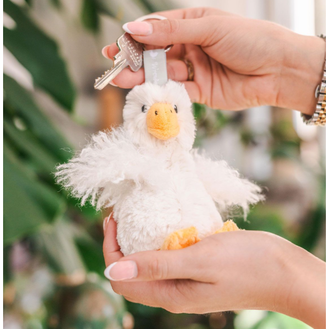 Wrendale Plush Keyring Goose Pearl