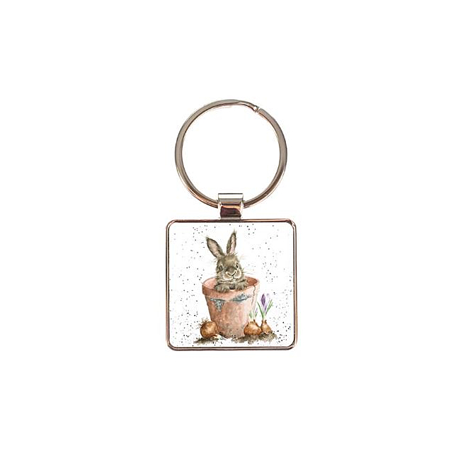 Wrendale Keyring 'Flower Pot' Rabbit