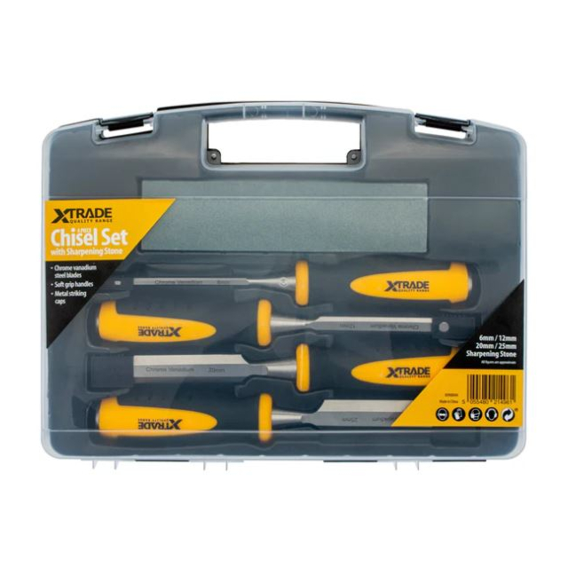 XTrade 4 Piece Chisel And Sharpening Stone